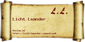 Licht Leander névjegykártya